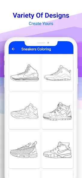 Basketball Shoes Coloring Book на Андроид — Все цвета разблокированы — скриншот 3