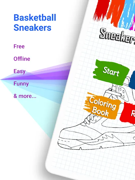 Basketball Shoes Coloring Book на Андроид — Все цвета разблокированы — скриншот 5