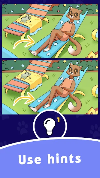 Скачать Find Differences: Cute Cats с модом — Много подсказок — скриншот 5