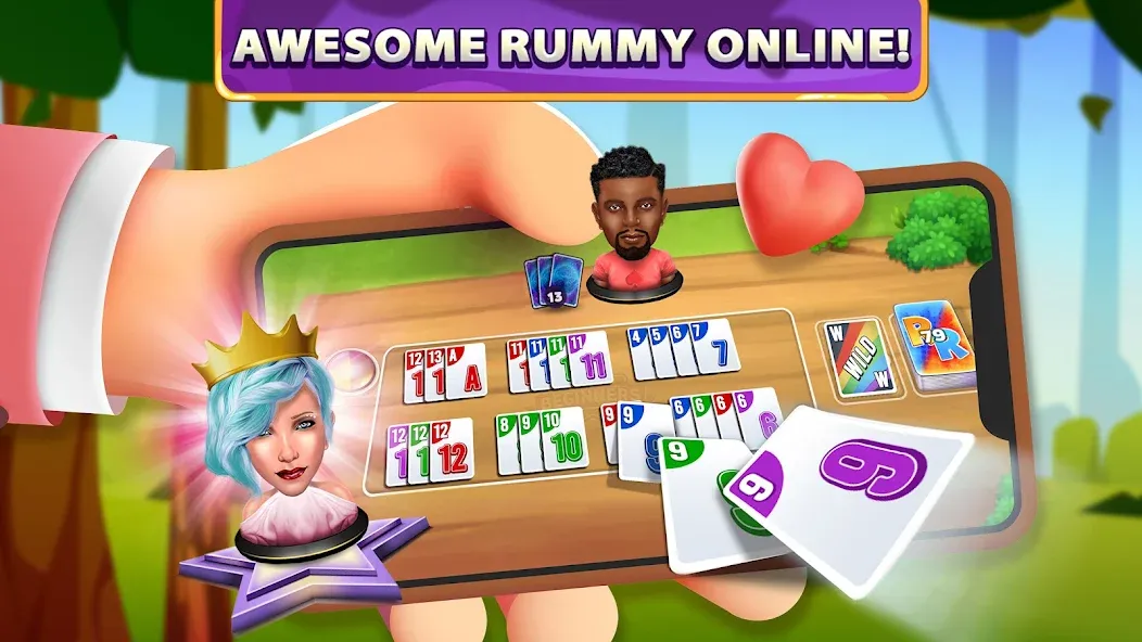 Rummy Rush - Classic Card Game MOD APK — Много монет — скриншот 1