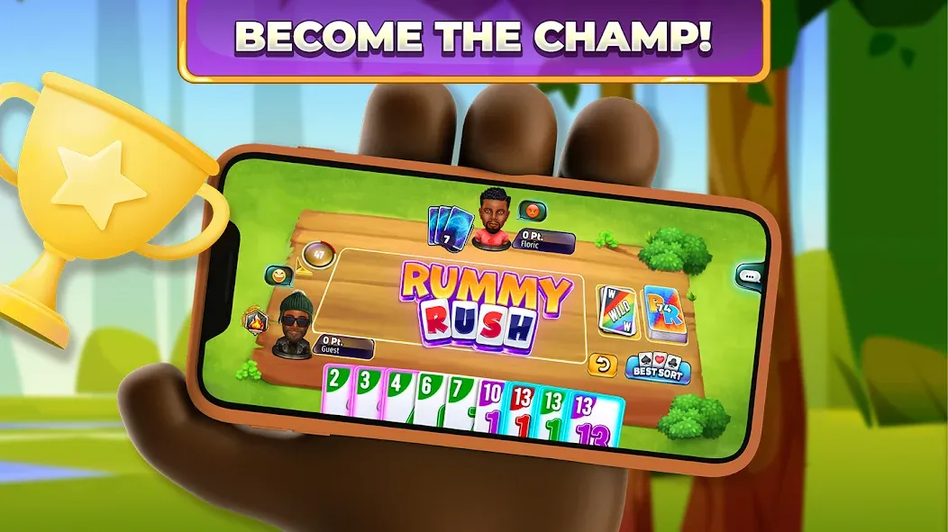 Rummy Rush - Classic Card Game MOD APK — Много монет — скриншот 5