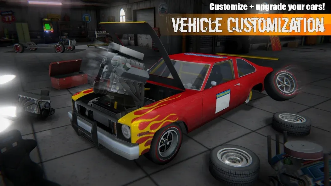 Demolition Derby 3 Mod APK Много денег и всё открыто — Скачать на Андроид — скриншот 1