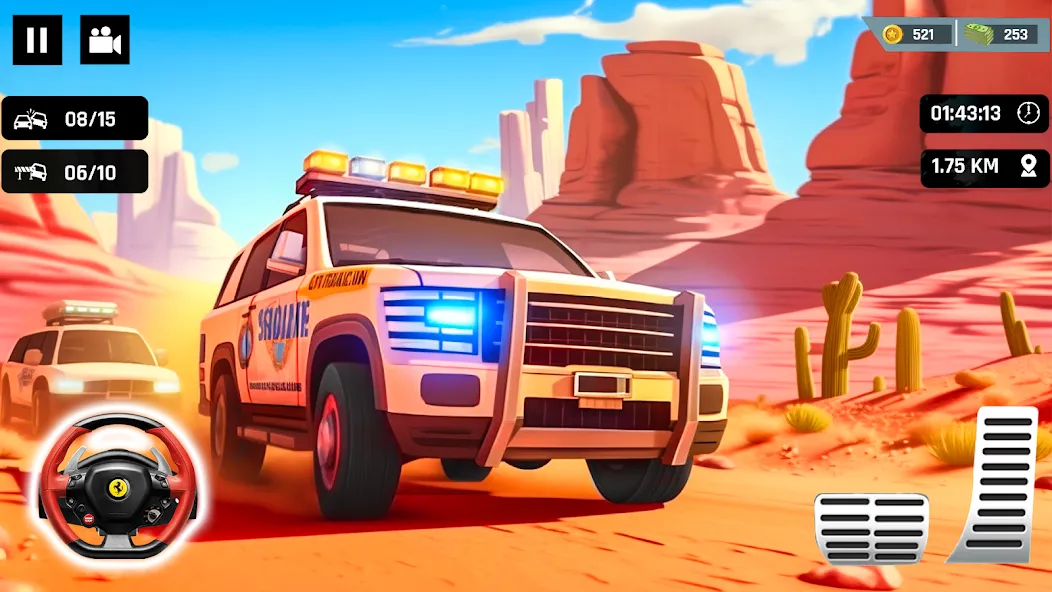 Police Car Kids Driving Game (Мод Много денег) — скриншот 2