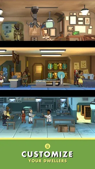Fallout Shelter — Взломанная версия (Бесконечные крышки и энергия) — скриншот 5