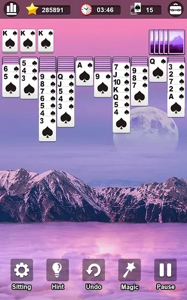 Spider Solitaire MOD APK на Android — Все темы разблокированы — скриншот 2