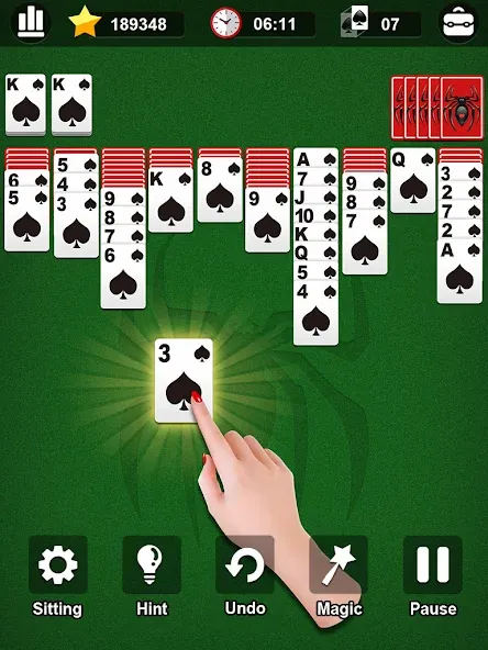 Spider Solitaire MOD APK на Android — Все темы разблокированы — скриншот 5