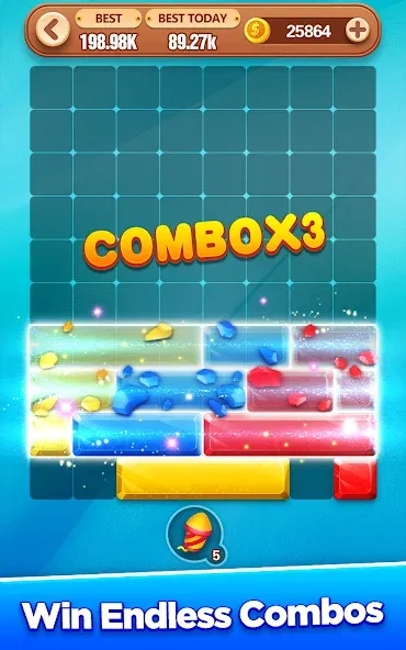 Взлом Block Crush - Puzzle Game — Много денег — скриншот 5