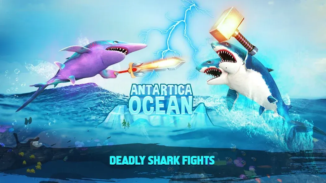 Double Head Shark Attack PVP — Взломанная версия (Много денег) — скриншот 1