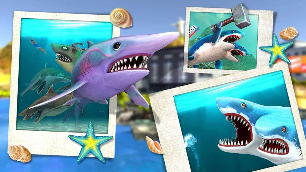 Double Head Shark Attack PVP — Взломанная версия (Много денег) — скриншот 5