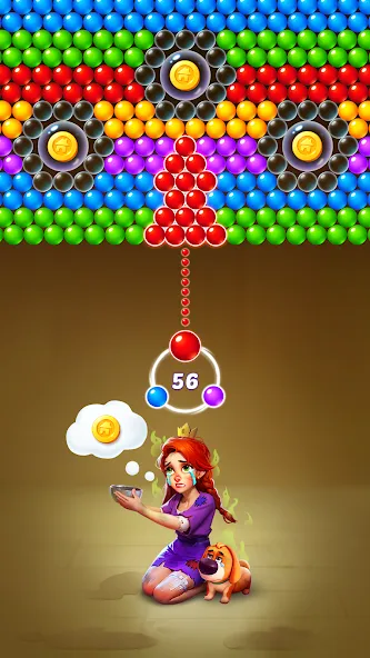 Скачать взломанную Bubble Shooter Kingdom — Бесконечные жизни и монеты — скриншот 1