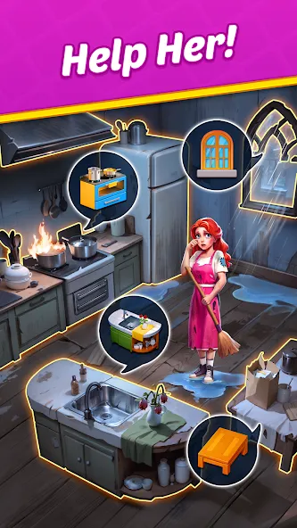Jewel Manor - Home Design MOD APK на Android — Много денег — скриншот 4