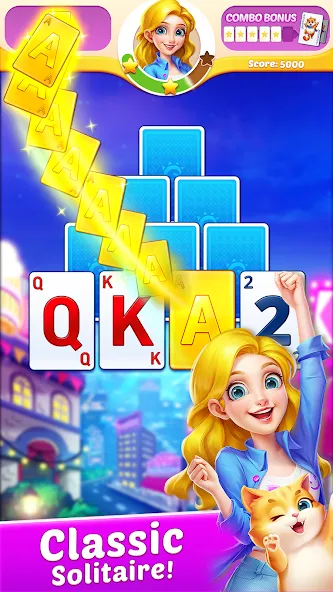 Скачать Solitaire Tripeaks Diary с модом — Много денег и без рекламы — скриншот 4