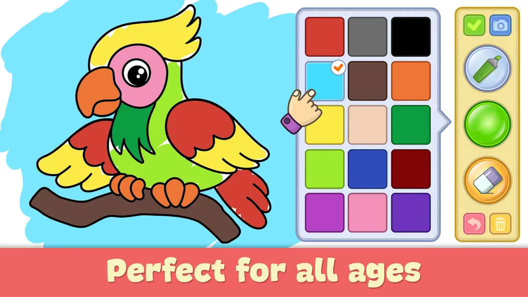 Kids Coloring & Drawing Games MOD — Все цвета и кисти открыты на Андроид — скриншот 1