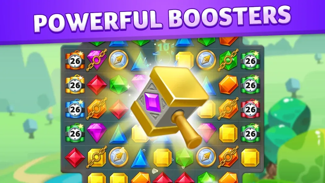 Взломанная Jewel Match King на Андроид — Бесконечные жизни — скриншот 5