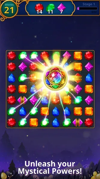 Jewels Magic: Mystery Match3 Mod APK Много денег и ходов — Скачать на Андроид — скриншот 2