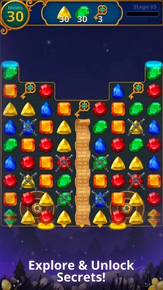Jewels Magic: Mystery Match3 Mod APK Много денег и ходов — Скачать на Андроид — скриншот 3