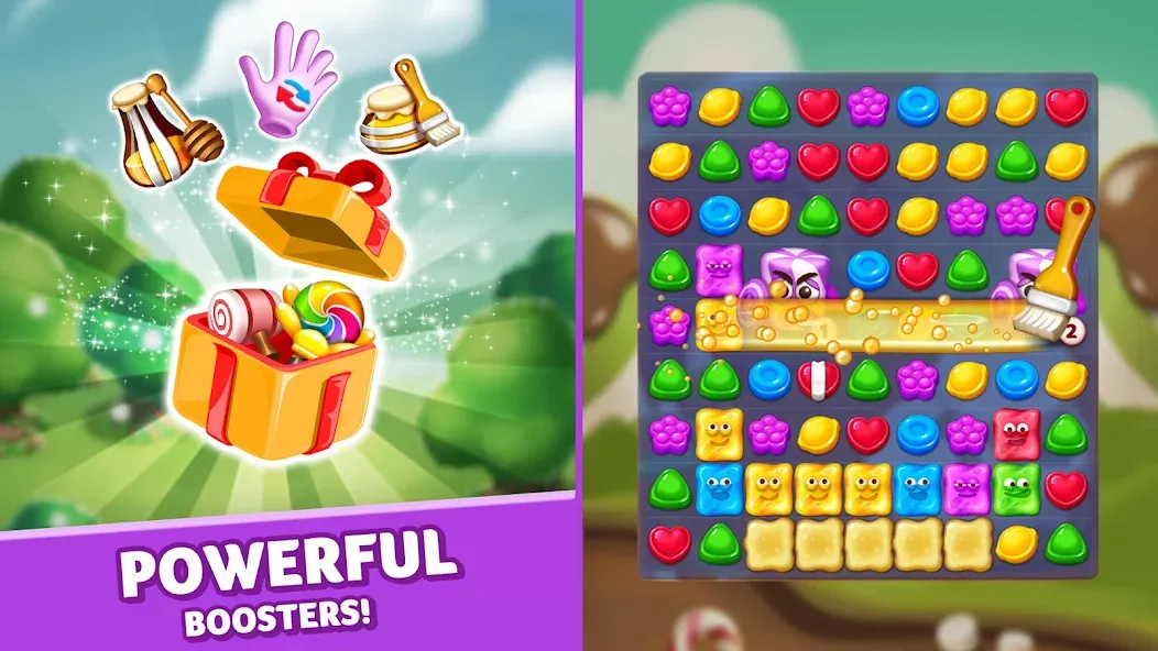 Lollipop & Marshmallow Match3 (Мод Много жизней) — скриншот 2 Lollipop & Marshmallow Match3 (Мод Много жизней) — скриншот 2