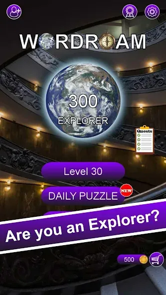 Word Roam - Word Of Wonders MOD — Много денег на Андроид — скриншот 1