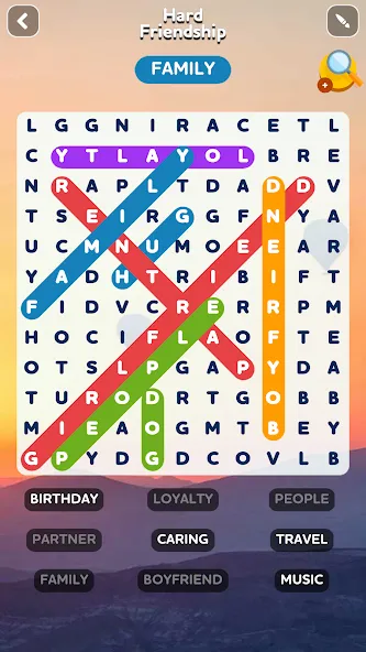 Скачать взлом Word Search - Word Puzzle Game на Андроид — Все уровни открыты — скриншот 1