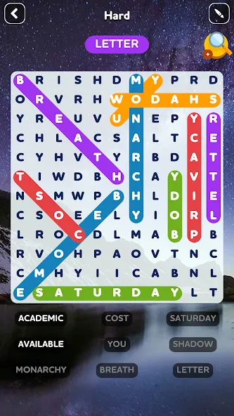 Скачать взлом Word Search - Word Puzzle Game на Андроид — Все уровни открыты — скриншот 4