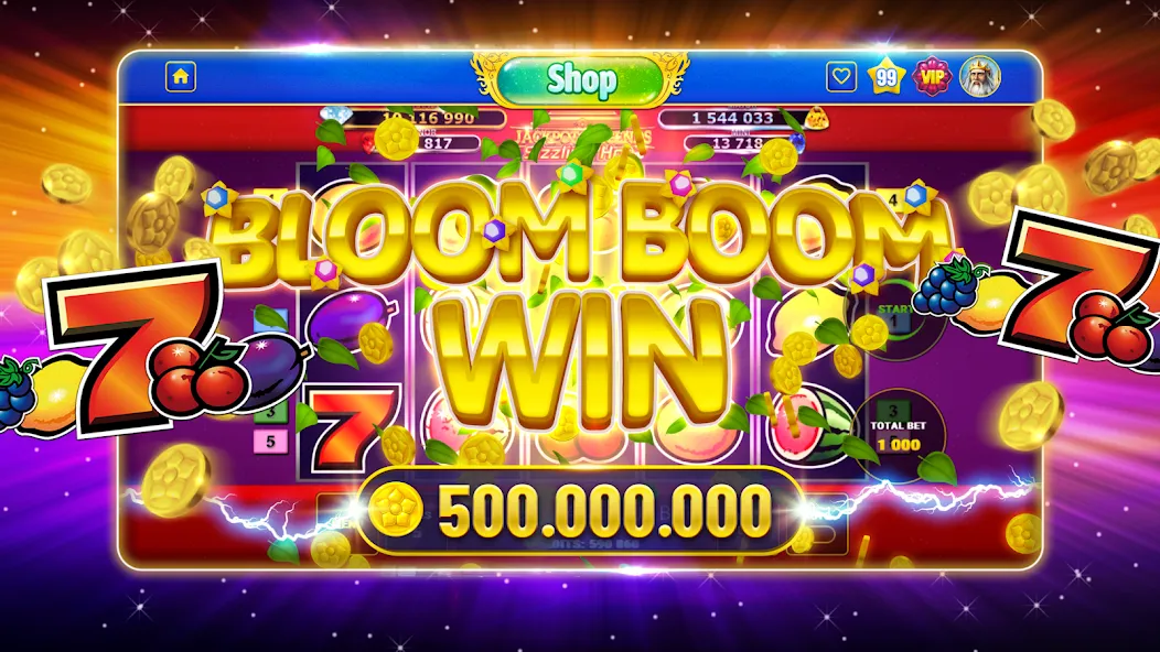 Bloom Boom Casino Slots Online на Андроид — Мод Много денег — скриншот 1