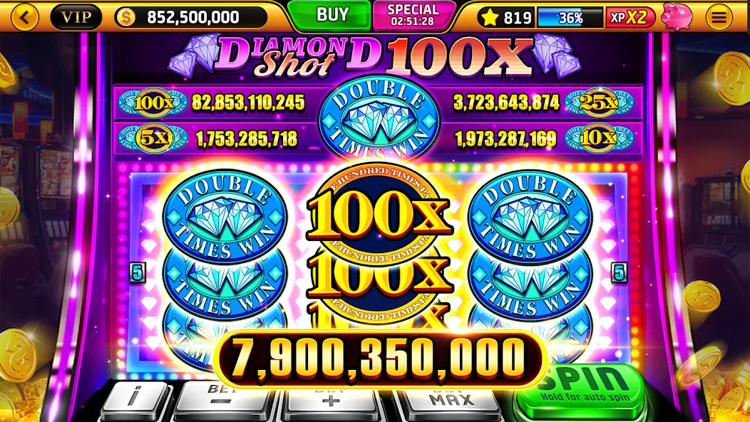 Взломанная Wild Classic Slots Casino Game на Андроид — Бесконечные деньги — скриншот 1