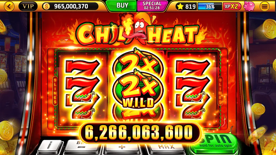 Взломанная Wild Classic Slots Casino Game на Андроид — Бесконечные деньги — скриншот 5