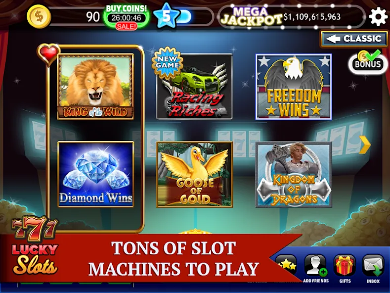 Lucky Slots — Мод: Взлом на деньги и золото — скриншот 1