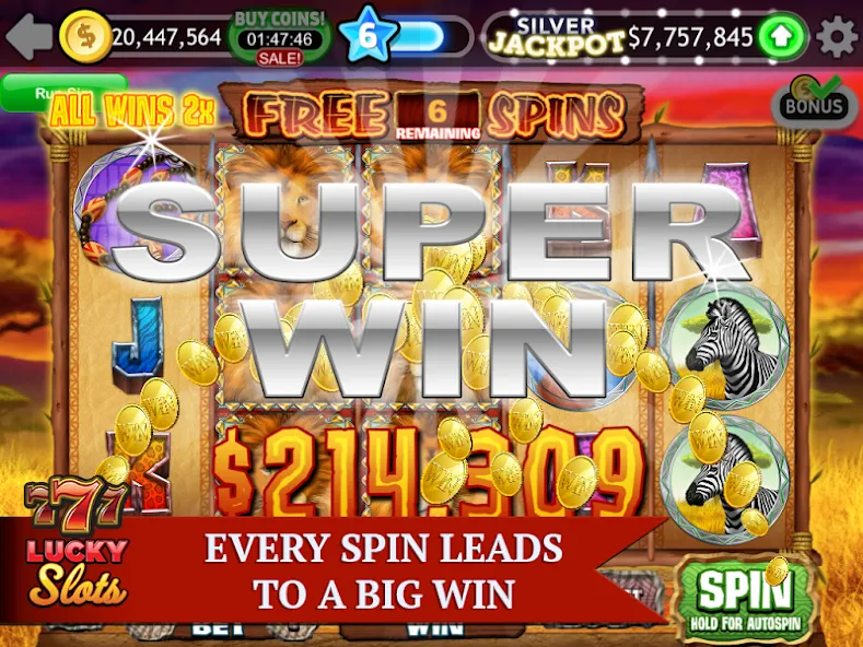 Lucky Slots — Мод: Взлом на деньги и золото — скриншот 2