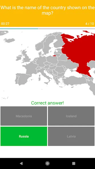 Europe Map Quiz - European Cou на Андроид — Мод Все уровни разблокированы — скриншот 3