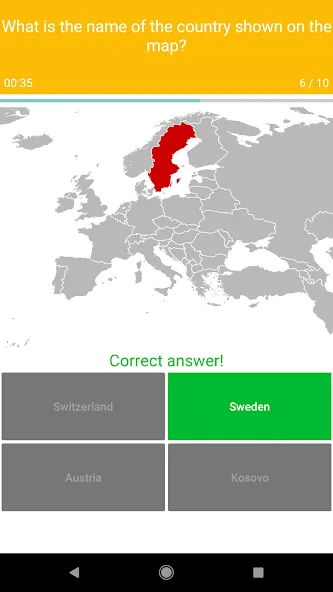 Europe Map Quiz - European Cou на Андроид — Мод Все уровни разблокированы — скриншот 4