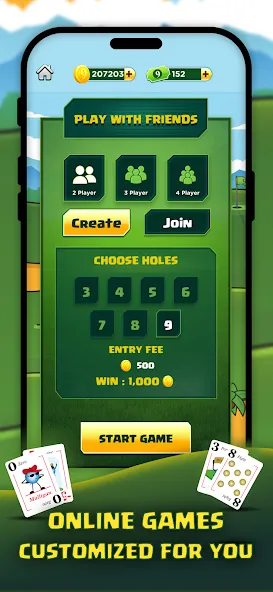 Play Nine: Golf Card Game MOD APK — Все открыто — скриншот 5