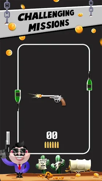 Bottle Shooting VS Gun MOD — Много денег и патронов на Андроид — скриншот 1