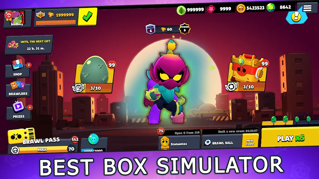Скачать Box Simulator for Brawl Stars — Много денег и все бойцы — скриншот 1