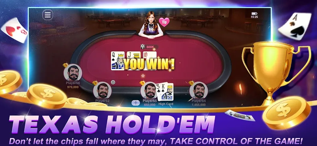 Happy Poker Slots на Андроид — Мод Много денег — скриншот 4
