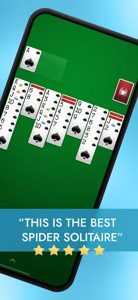 Взломанная Spider Solitaire на Андроид — Без рекламы — скриншот 1 Взломанная Spider Solitaire на Андроид — Без рекламы — скриншот 1