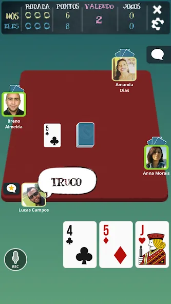 Truco Brasil - Truco online (Мод Много денег) — скриншот 4