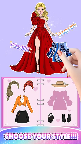 Взломанная Paper Doll: Fashion Dress Up на Андроид — Всё открыто — скриншот 5