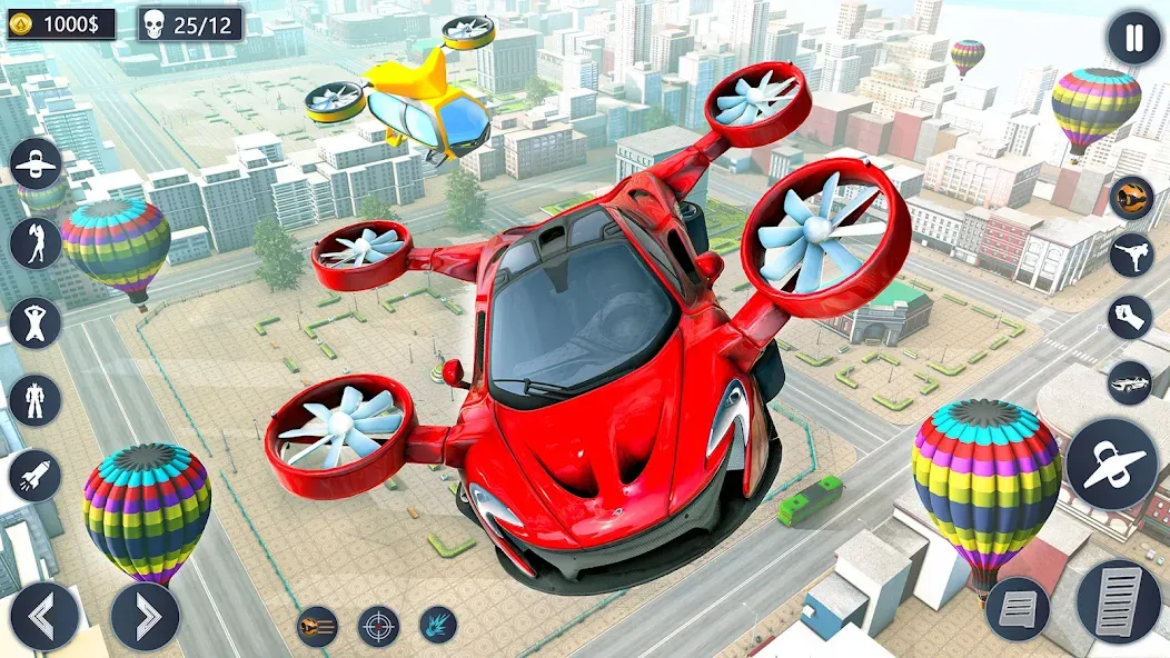Взлом Flying Car Robot Game Car Game — Много денег — скриншот 1