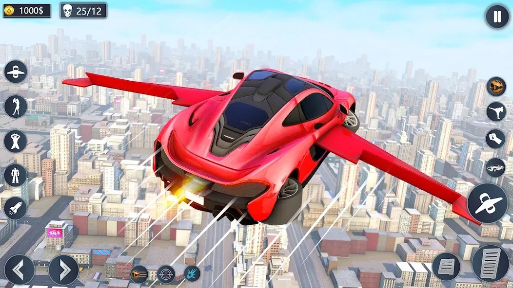 Взлом Flying Car Robot Game Car Game — Много денег — скриншот 2