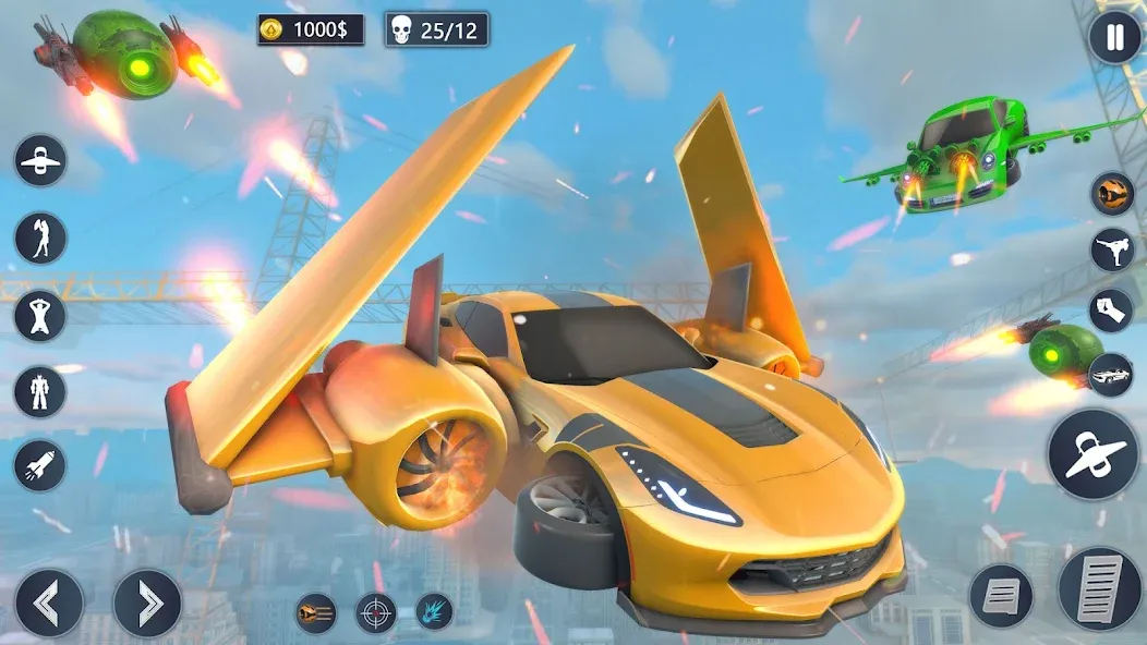 Взлом Flying Car Robot Game Car Game — Много денег — скриншот 3