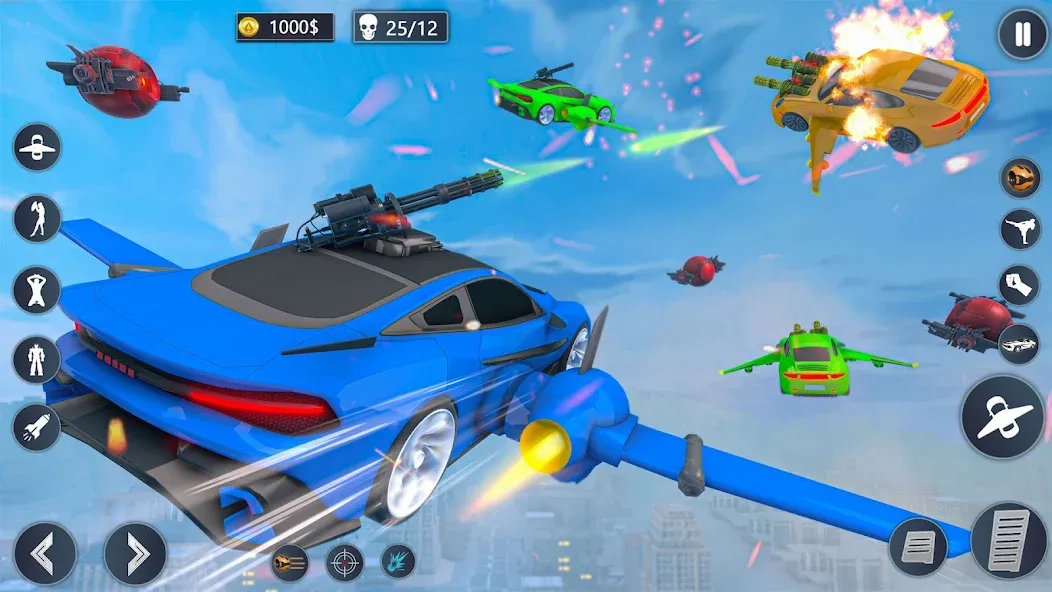 Взлом Flying Car Robot Game Car Game — Много денег — скриншот 5