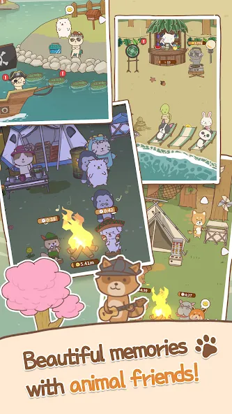 Animal Camping: Idle Camp на Андроид — Много денег и алмазов — скриншот 4