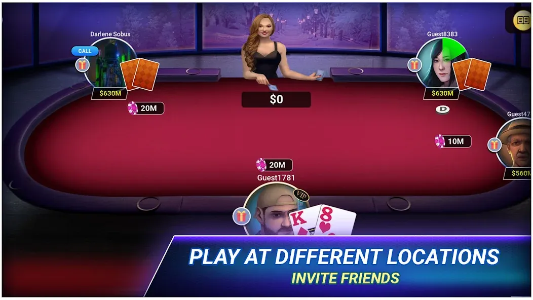 Poker Texas Holdem — Взломанная версия (Взлом на Бесконечные фишки) — скриншот 3