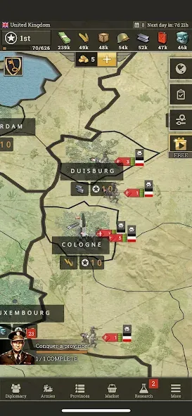 Скачать взлом Call of War: Frontlines на Андроид — Много денег и ресурсов — скриншот 2