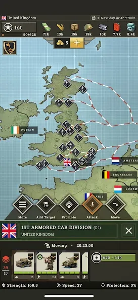 Скачать взлом Call of War: Frontlines на Андроид — Много денег и ресурсов — скриншот 3