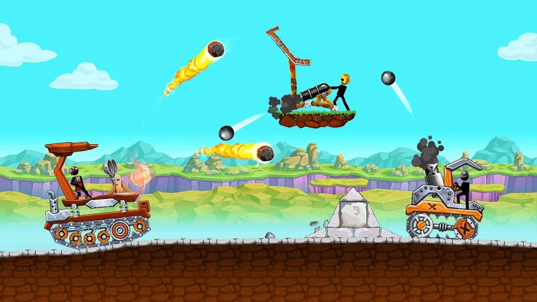 The Tank: Stick pocket hill MOD APK на Android — Много денег — скриншот 3 The Tank: Stick pocket hill MOD APK на Android — Много денег — скриншот 3
