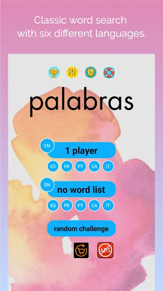 busca palabras: sopa de letras — Мод: Все уровни открыты — скриншот 1 busca palabras: sopa de letras — Мод: Все уровни открыты — скриншот 1