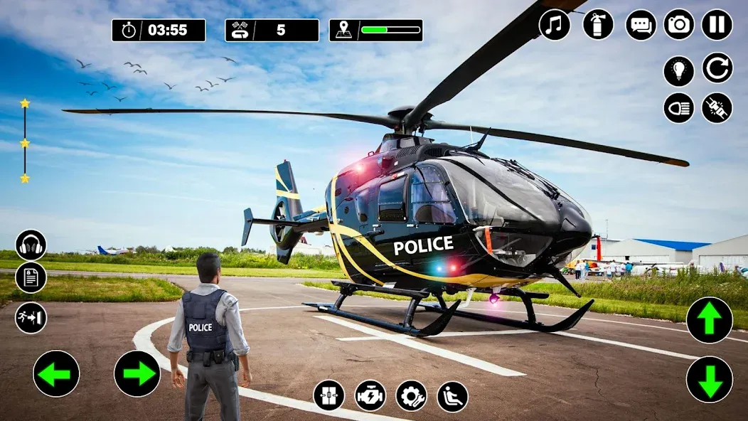 Скачать Police Helicopter Chase Game на Android — Много денег — скриншот 1