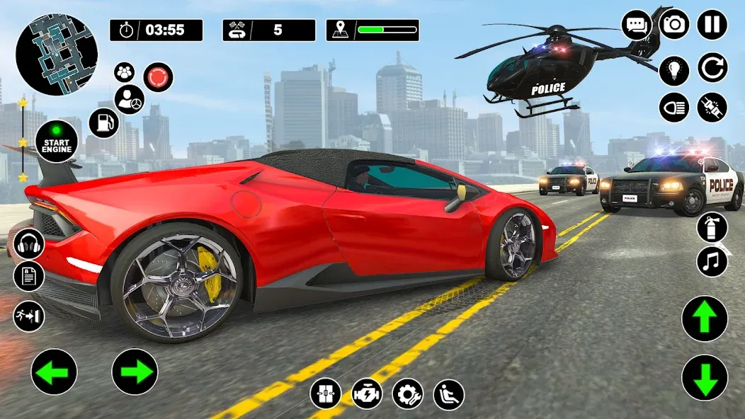 Скачать Police Helicopter Chase Game на Android — Много денег — скриншот 4